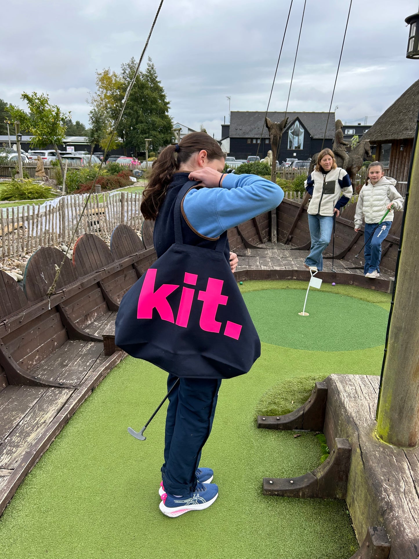 Large Navy Blue/Pink KIT bag