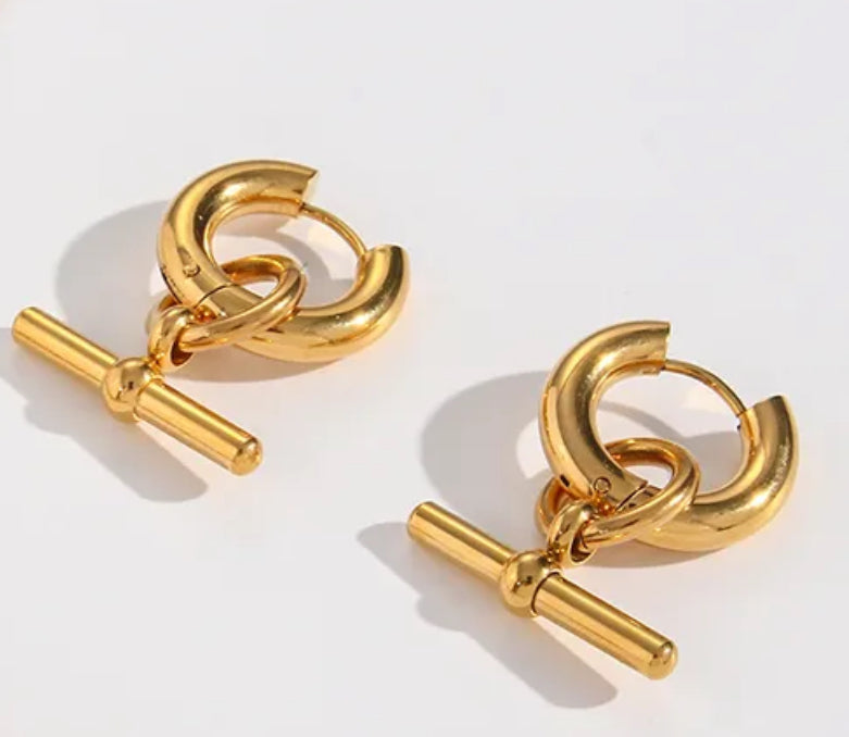 Chunky T-bar Earrings